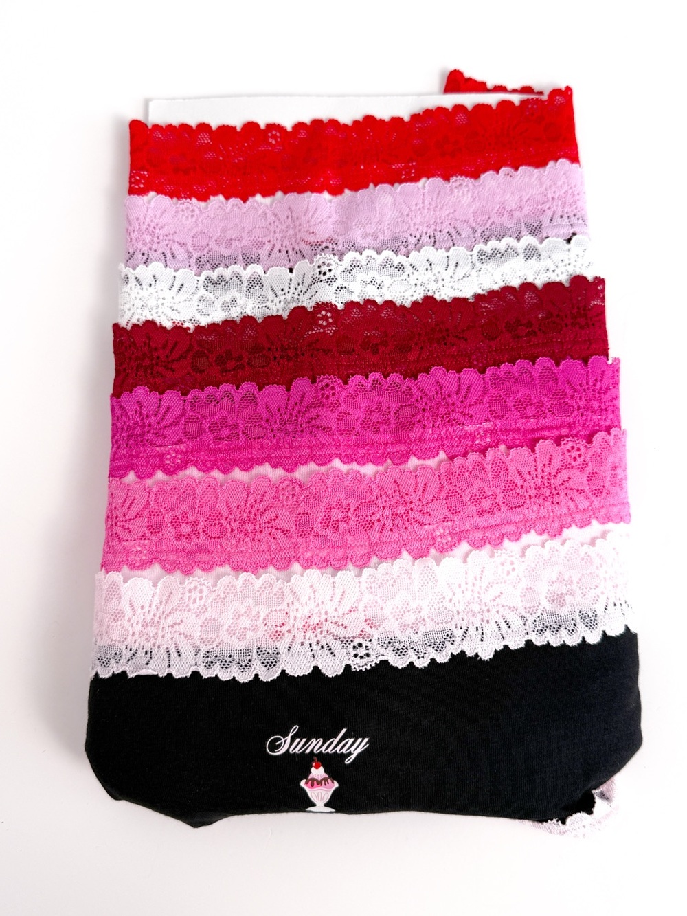 New Pink Victoria’s Secret Lace Cheeky Panty V-Day Days of the Week 7pk
